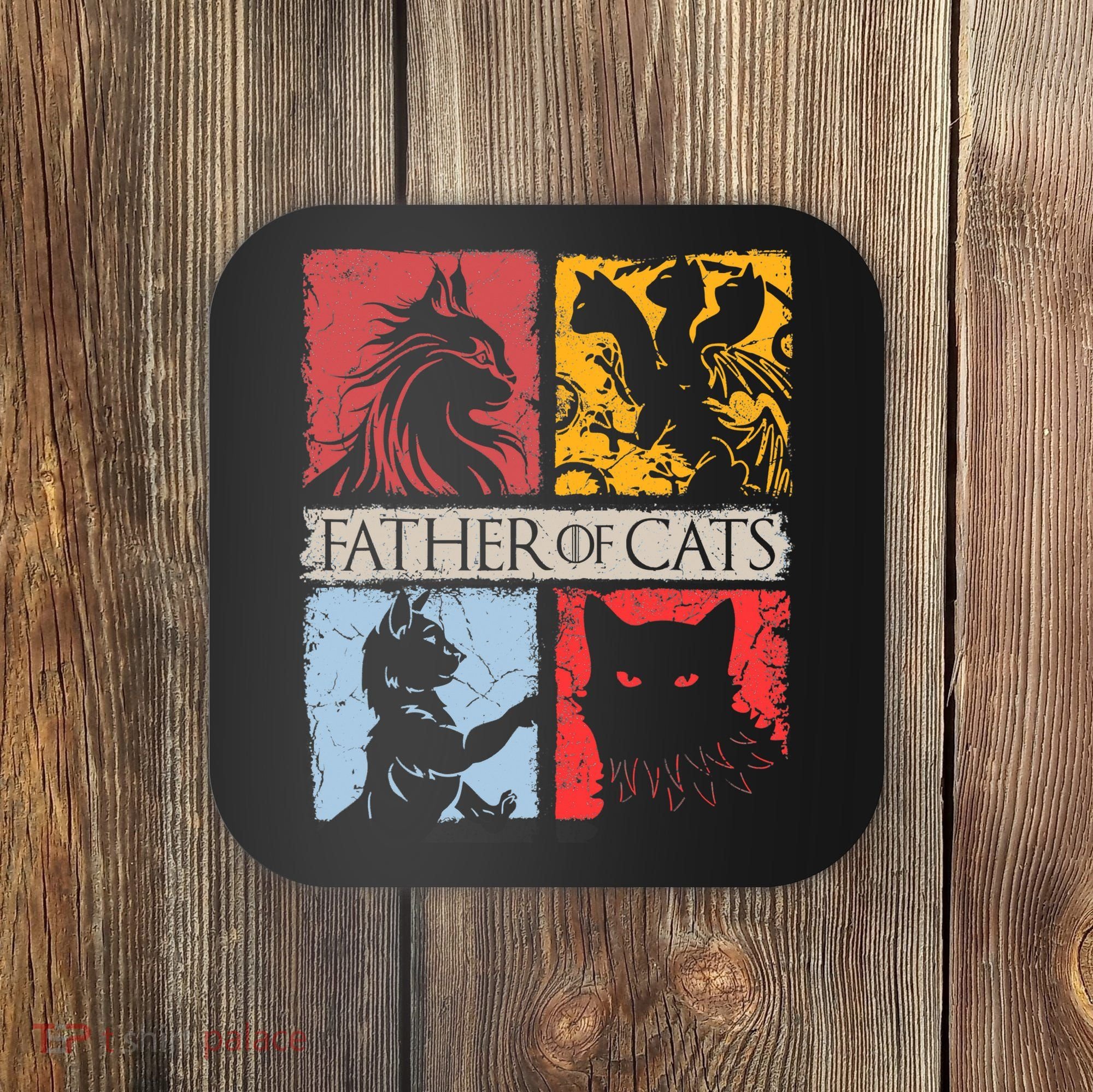 Father Of Cats Cat Lovers Cat Dad Fabulous Coaster
