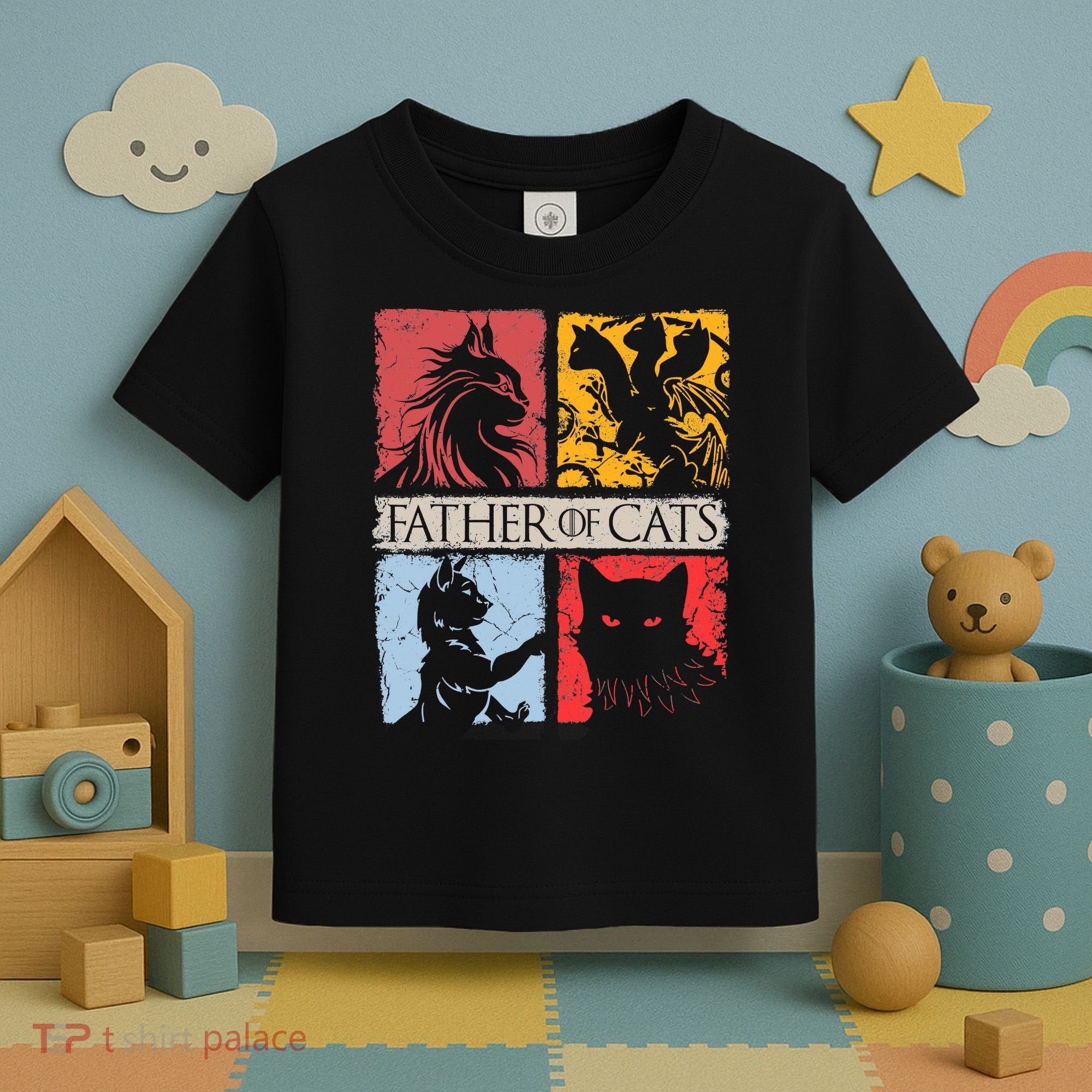 Father Of Cats Cat Lovers Cat Dad Fabulous Toddler T-Shirt