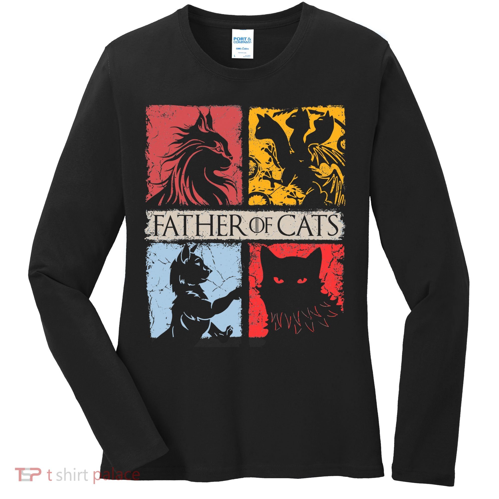 Father Of Cats Cat Lovers Cat Dad Fabulous Women's Long Sleeve Shirt