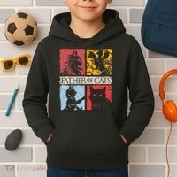 Father Of Cats Cat Lovers Cat Dad Fabulous Kids Hoodie thumb 2