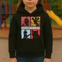 Father Of Cats Cat Lovers Cat Dad Fabulous Kids Hoodie thumb 3