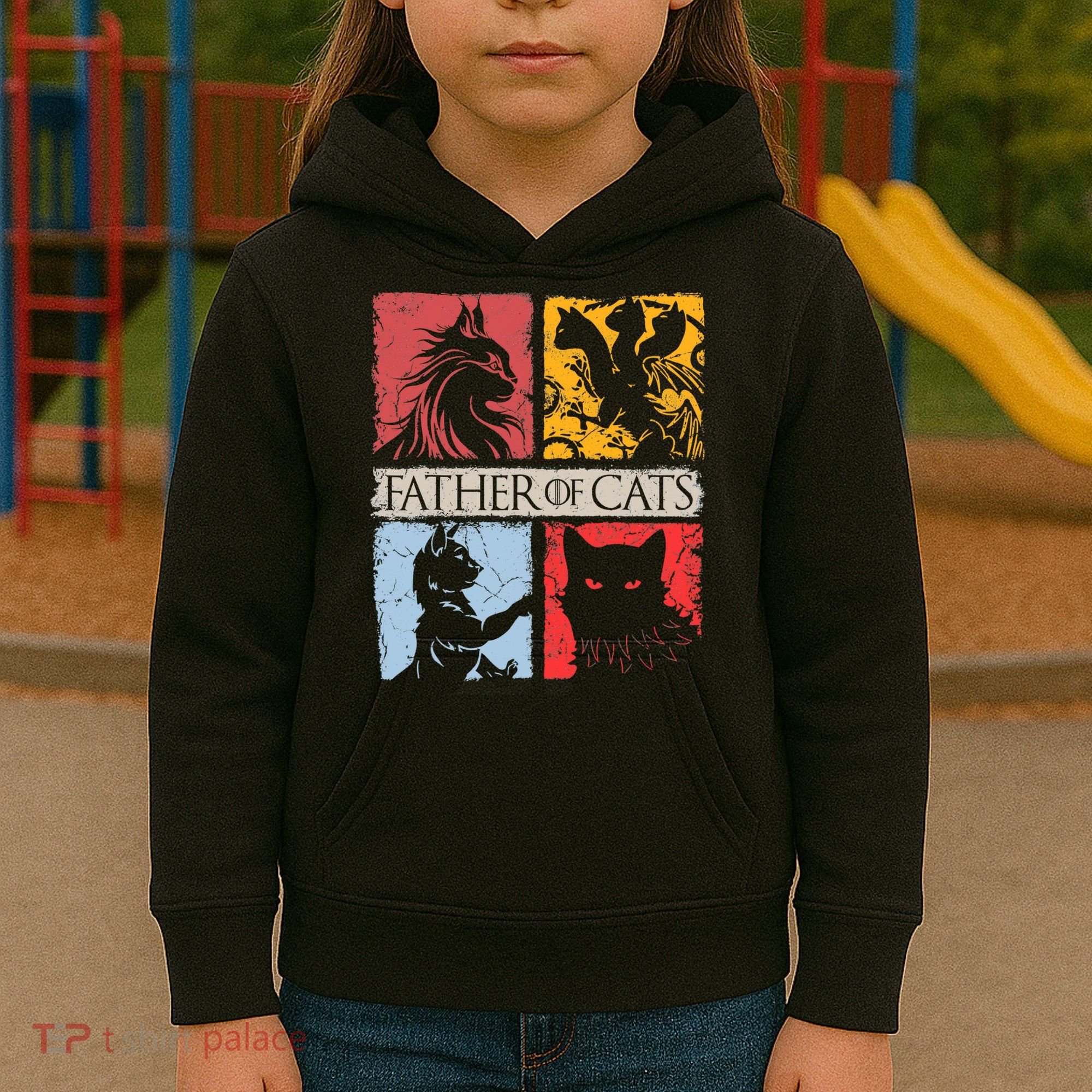 Father Of Cats Cat Lovers Cat Dad Fabulous Kids Hoodie