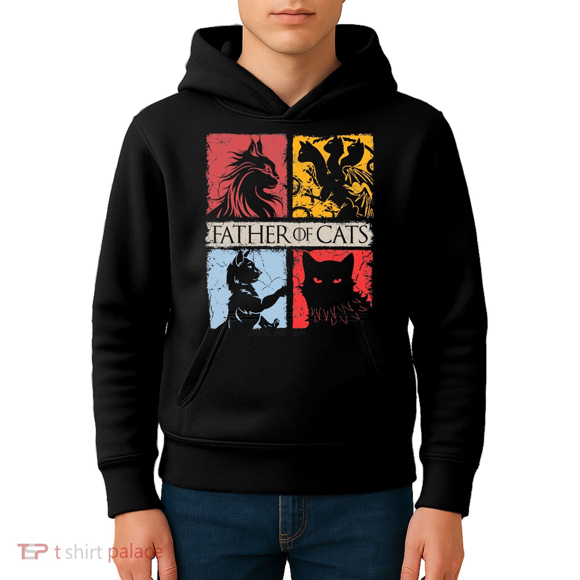 Father Of Cats Cat Lovers Cat Dad Fabulous Kids Hoodie