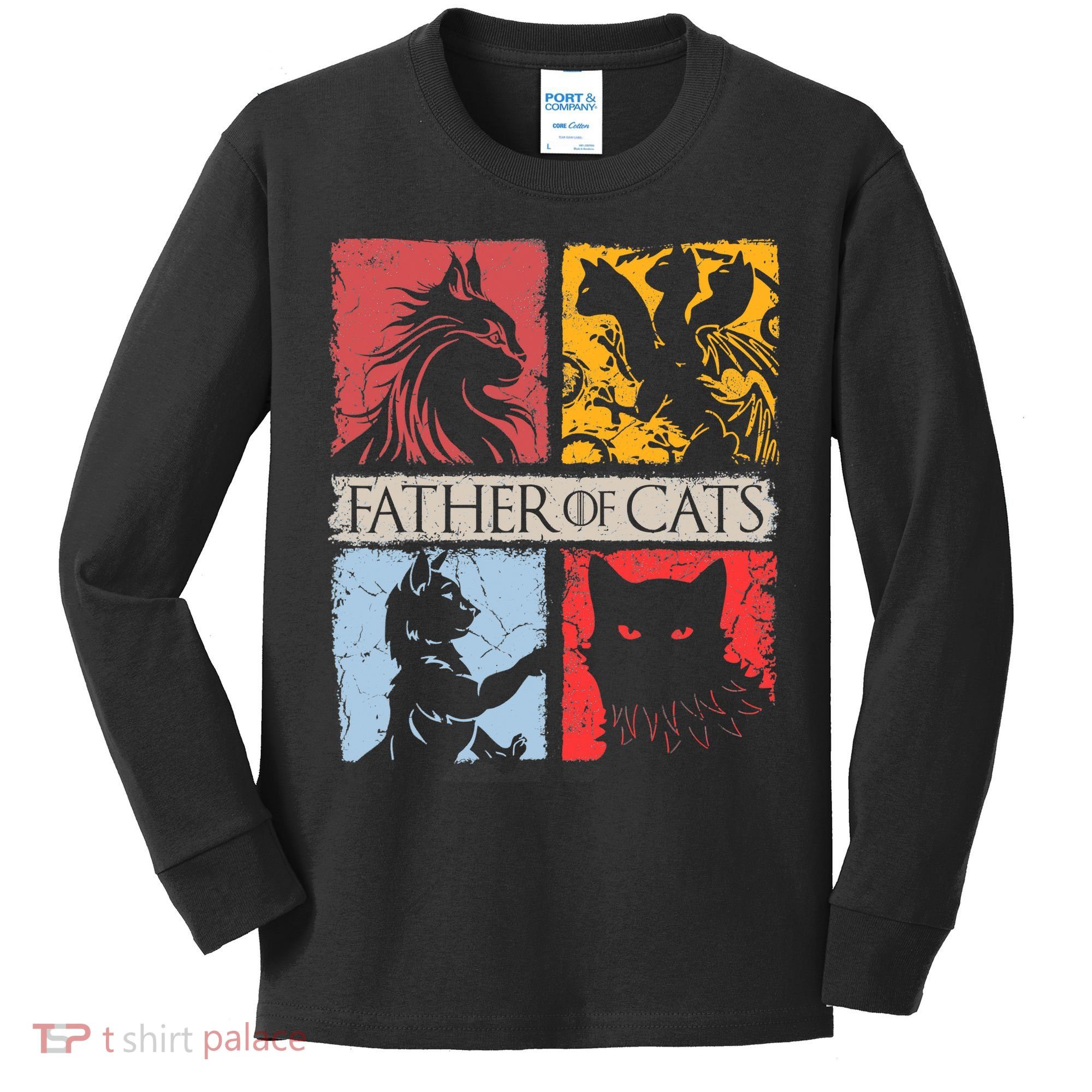 Father Of Cats Cat Lovers Cat Dad Fabulous Kids Long Sleeve Shirt