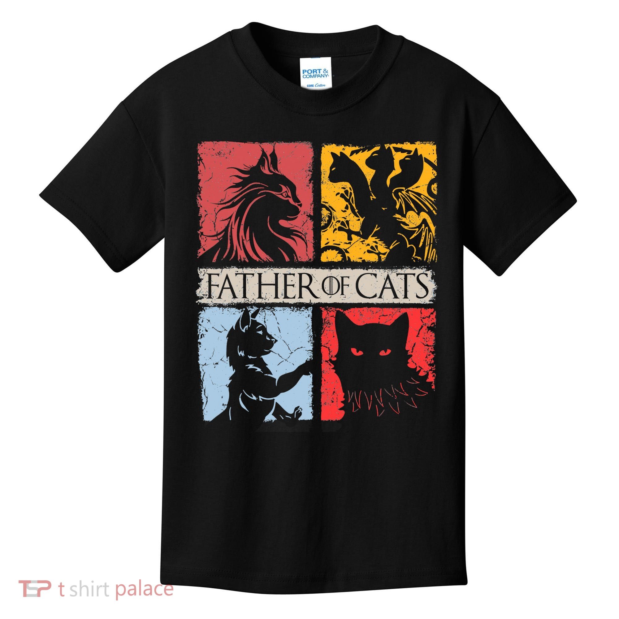 Father Of Cats Cat Lovers Cat Dad Fabulous Kids T-Shirt