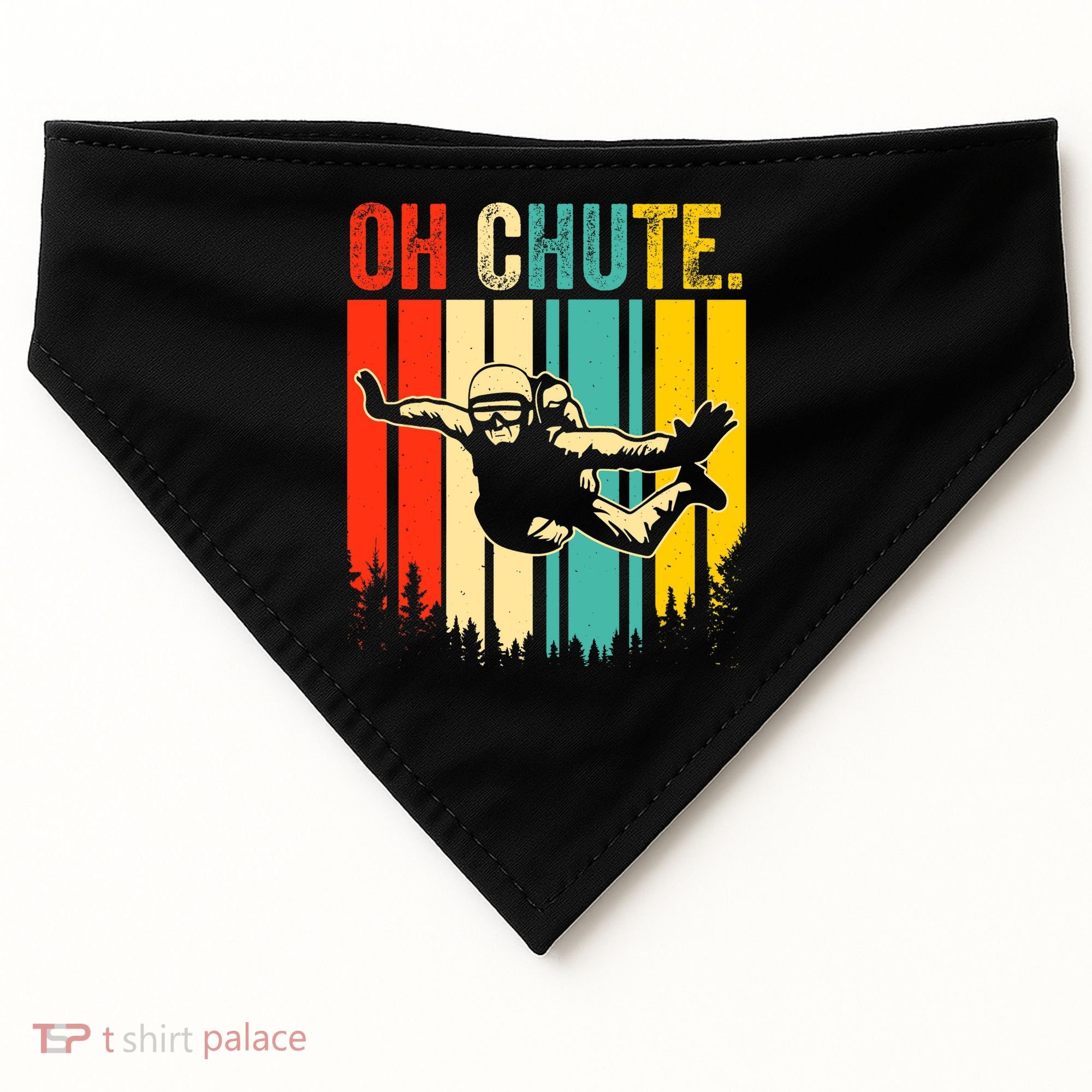 Funny Oh Chute Skydiving Skydive Sky Diving Skydiver USA-Made Doggie Bandana