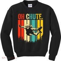 Funny Oh Chute Skydiving Skydive Sky Diving Skydiver Kids Sweatshirt thumb 0