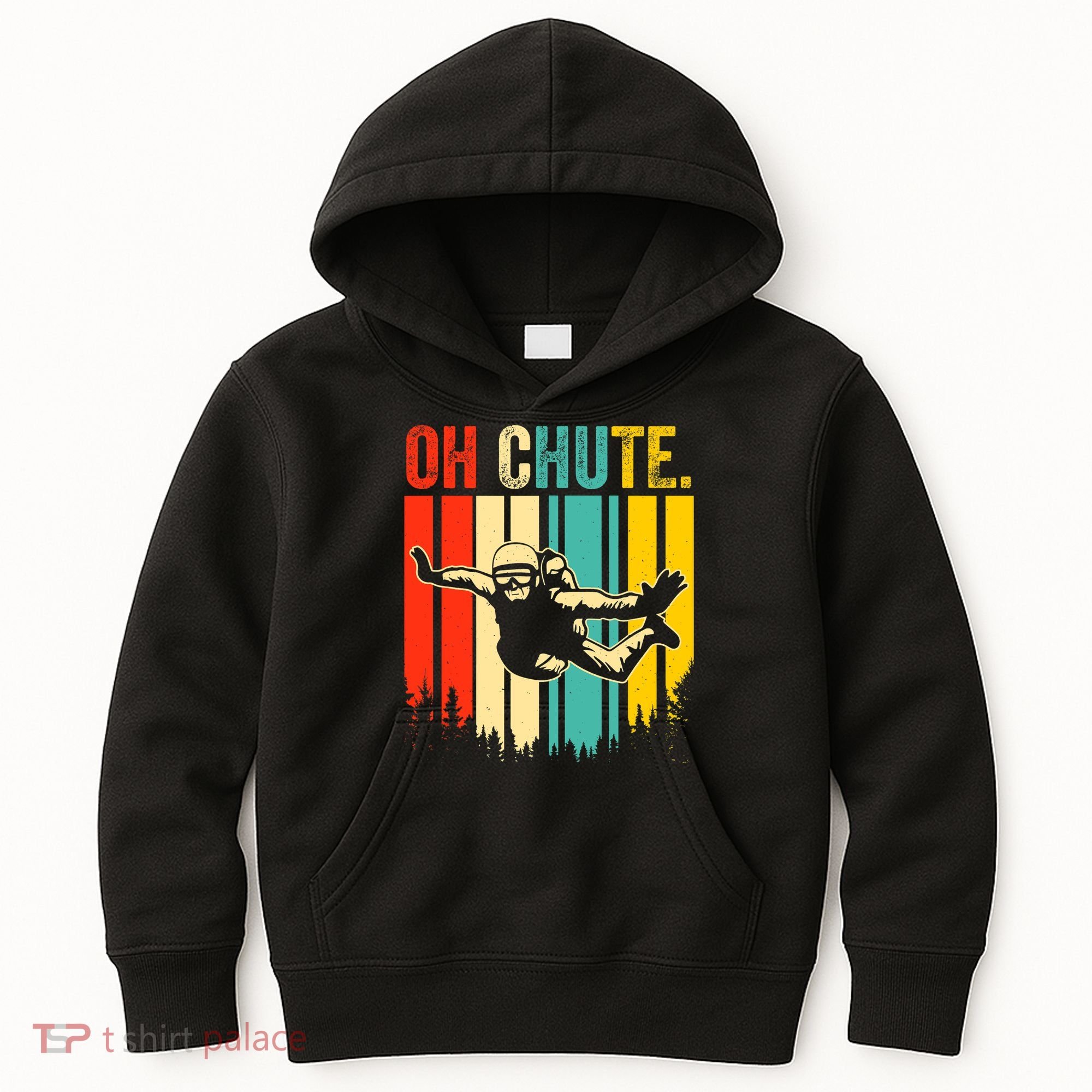 Funny Oh Chute Skydiving Skydive Sky Diving Skydiver Kids Hoodie