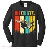 Funny Oh Chute Skydiving Skydive Sky Diving Skydiver Kids Long Sleeve Shirt thumb 0