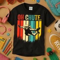 Funny Oh Chute Skydiving Skydive Sky Diving Skydiver Kids T-Shirt thumb 3