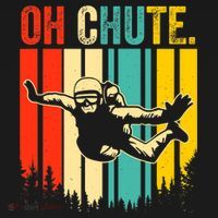 Funny Oh Chute Skydiving Skydive Sky Diving Skydiver Kids T-Shirt thumb 4