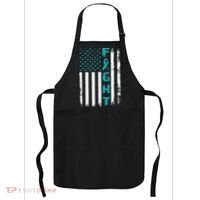 Fight Ovarian Cancer American Flag Awareness Survivor Apron thumb 0