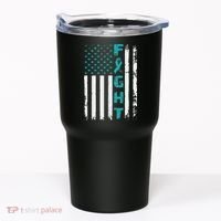 Fight Ovarian Cancer American Flag Awareness Survivor Tumbler thumb 0