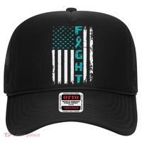 Fight Ovarian Cancer American Flag Awareness Survivor Hat thumb 0