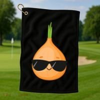 Funny Onion Dad Sunglasses Vegetable Fathers' Day Gardener Meaningful Gift Golf Towel thumb 1