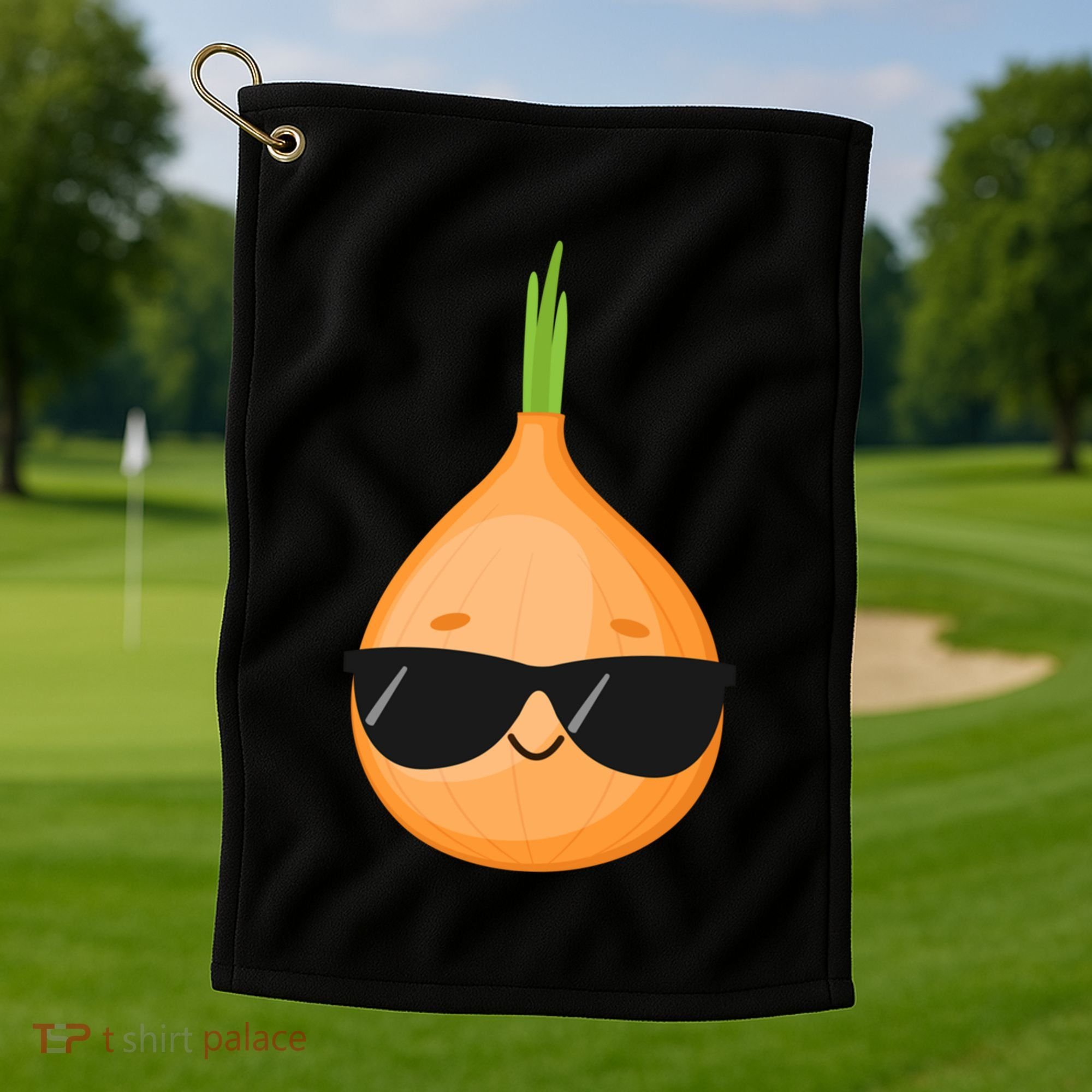 Funny Onion Dad Sunglasses Vegetable Fathers' Day Gardener Meaningful Gift Golf Towel