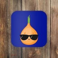Funny Onion Dad Sunglasses Vegetable Fathers' Day Gardener Meaningful Gift Coaster thumb 0