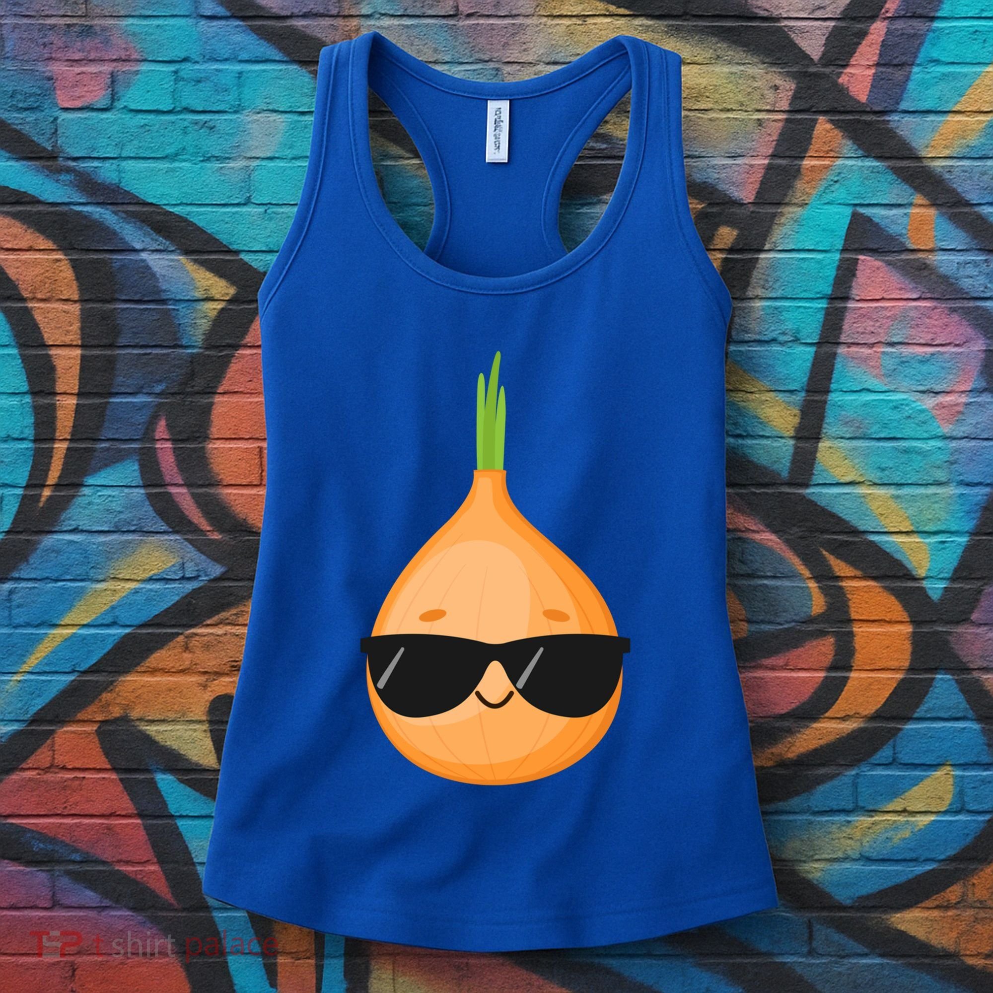 Funny Onion Dad Sunglasses Vegetable Fathers' Day Gardener Meaningful Gift Women's Tank Top