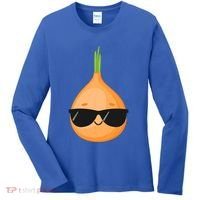 Funny Onion Dad Sunglasses Vegetable Fathers' Day Gardener Meaningful Gift Women's Long Sleeve Shirt thumb 0