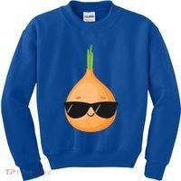 Funny Onion Dad Sunglasses Vegetable Fathers' Day Gardener Meaningful Gift Kids Sweatshirt thumb 0