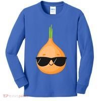 Funny Onion Dad Sunglasses Vegetable Fathers' Day Gardener Meaningful Gift Kids Long Sleeve Shirt thumb 0