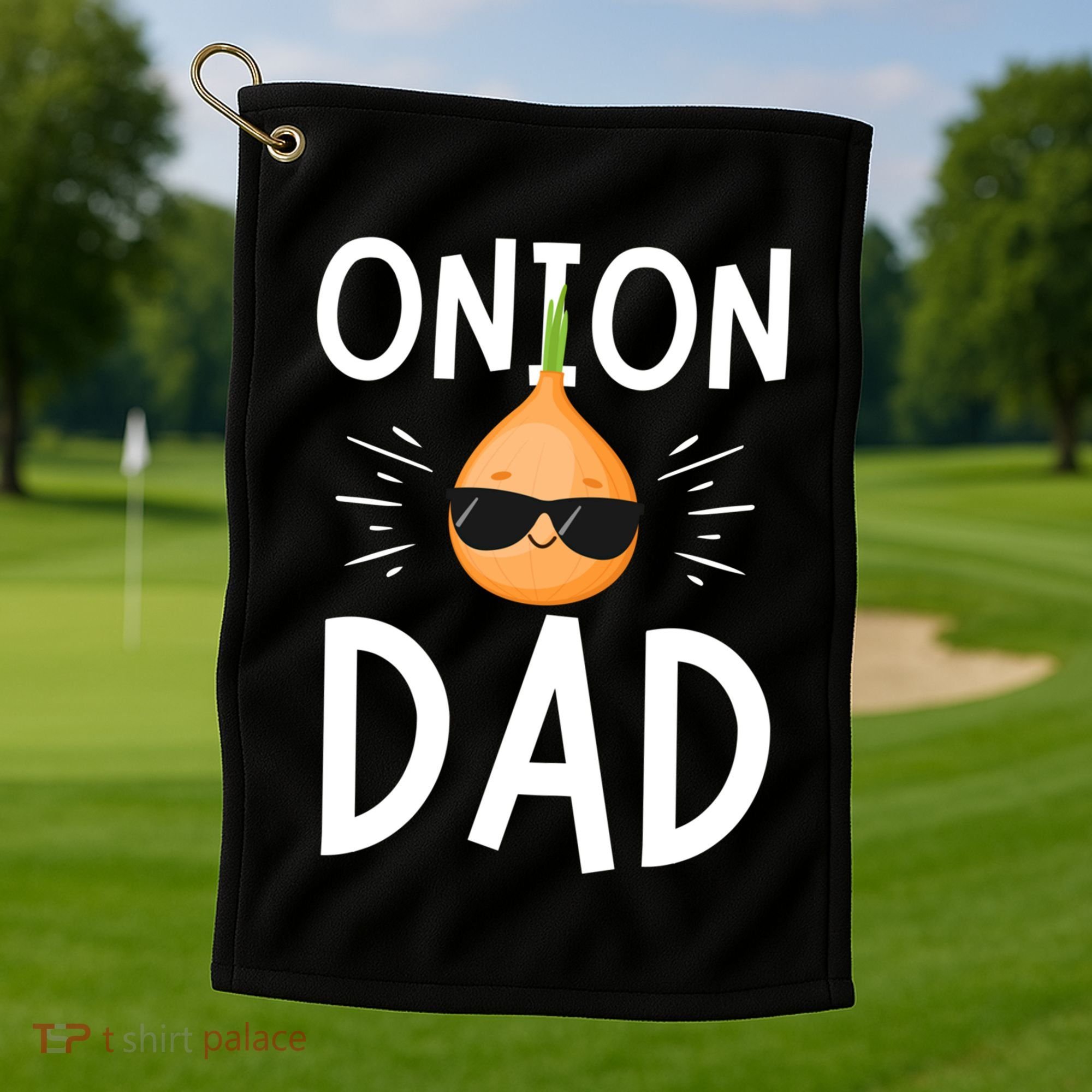 Funny Onion Dad Vegetable Fathers' Day Gardener Lover Gift Golf Towel