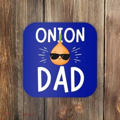 Funny Onion Dad Vegetable Fathers' Day Gardener Lover Gift Coaster
