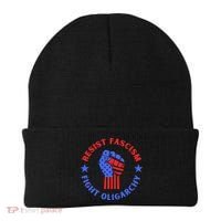 Fight Oligarchy Defend Democracy Beanie thumb 0