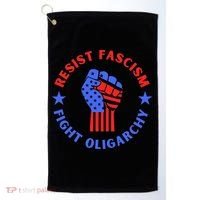 Fight Oligarchy Defend Democracy Golf Towel thumb 0