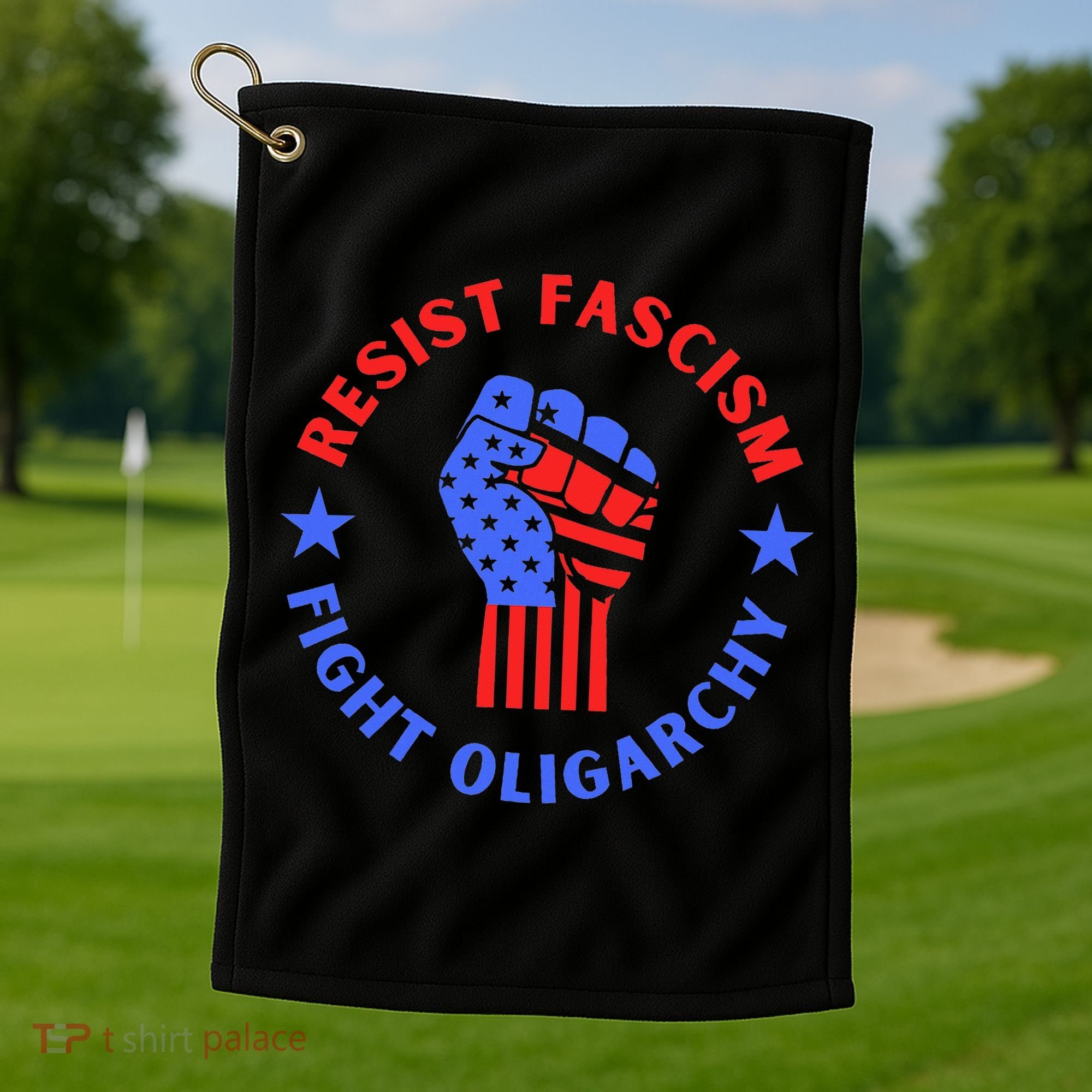 Fight Oligarchy Defend Democracy Golf Towel