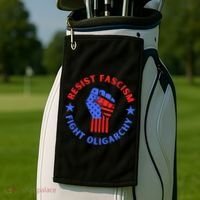 Fight Oligarchy Defend Democracy Golf Towel thumb 2