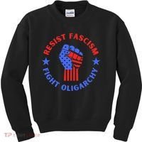 Fight Oligarchy Defend Democracy Kids Sweatshirt thumb 0