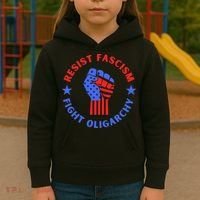 Fight Oligarchy Defend Democracy Kids Hoodie thumb 3