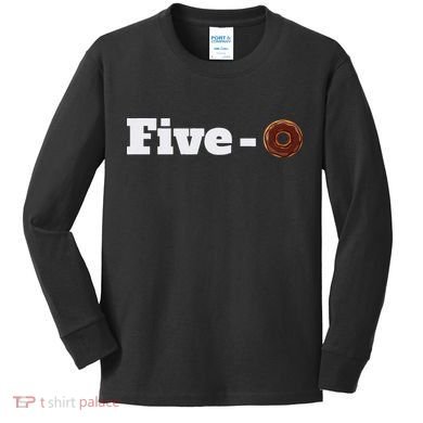 Five O Donut Funny Cop Kids Long Sleeve Shirt