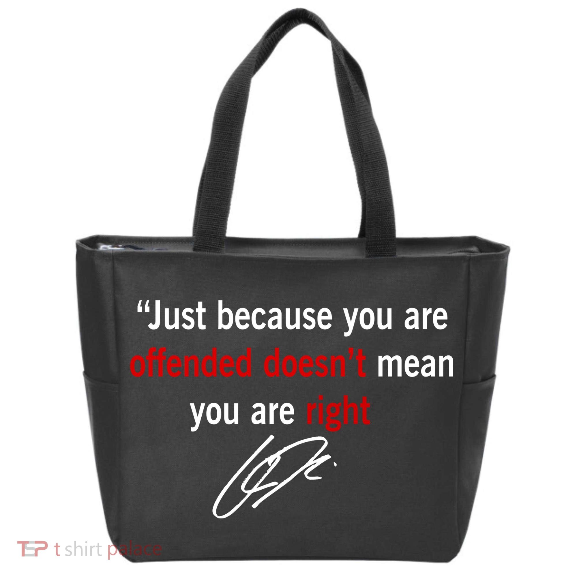 Freedom Offended Does't Mean Your Right Charlie Kirk Front & Back Tote Bag
