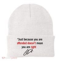 Freedom Offended Does't Mean Your Right Charlie Kirk Front & Back Beanie thumb 1