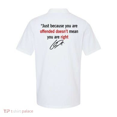 Freedom Offended Does't Mean Your Right Charlie Kirk Front & Back Polo back