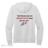 Freedom Offended Does't Mean Your Right Charlie Kirk Front & Back Women's Hoodie thumb 1
