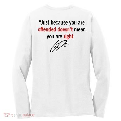 Freedom Offended Does't Mean Your Right Charlie Kirk Front & Back Women's Long Sleeve Shirt back