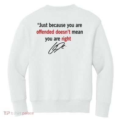 Freedom Offended Does't Mean Your Right Charlie Kirk Front & Back Kids Sweatshirt back