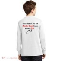 Freedom Offended Does't Mean Your Right Charlie Kirk Front & Back Kids Long Sleeve Shirt thumb 1