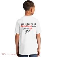 Freedom Offended Does't Mean Your Right Charlie Kirk Front & Back Kids T-Shirt thumb 1