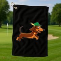 Funny Oktoberfest Dachshund Golf Towel thumb 1
