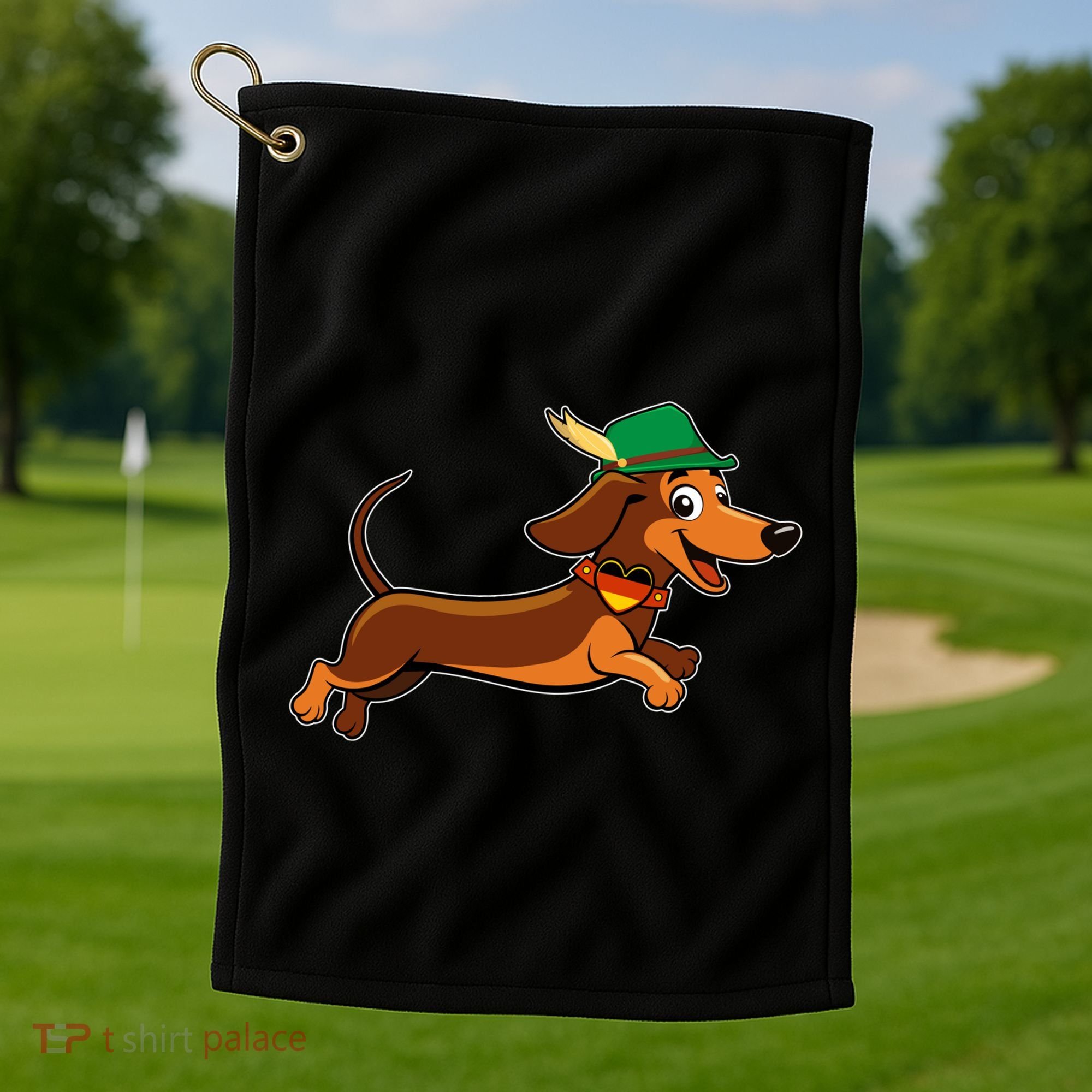 Funny Oktoberfest Dachshund Golf Towel