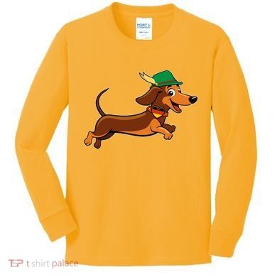 Funny Oktoberfest Dachshund Kids Long Sleeve Shirt