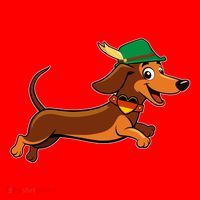 Funny Oktoberfest Dachshund Santa Hat thumb 1