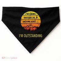 Funny Outdoor Dad Joke Pun Im Outstanding USA-Made Doggie Bandana thumb 0