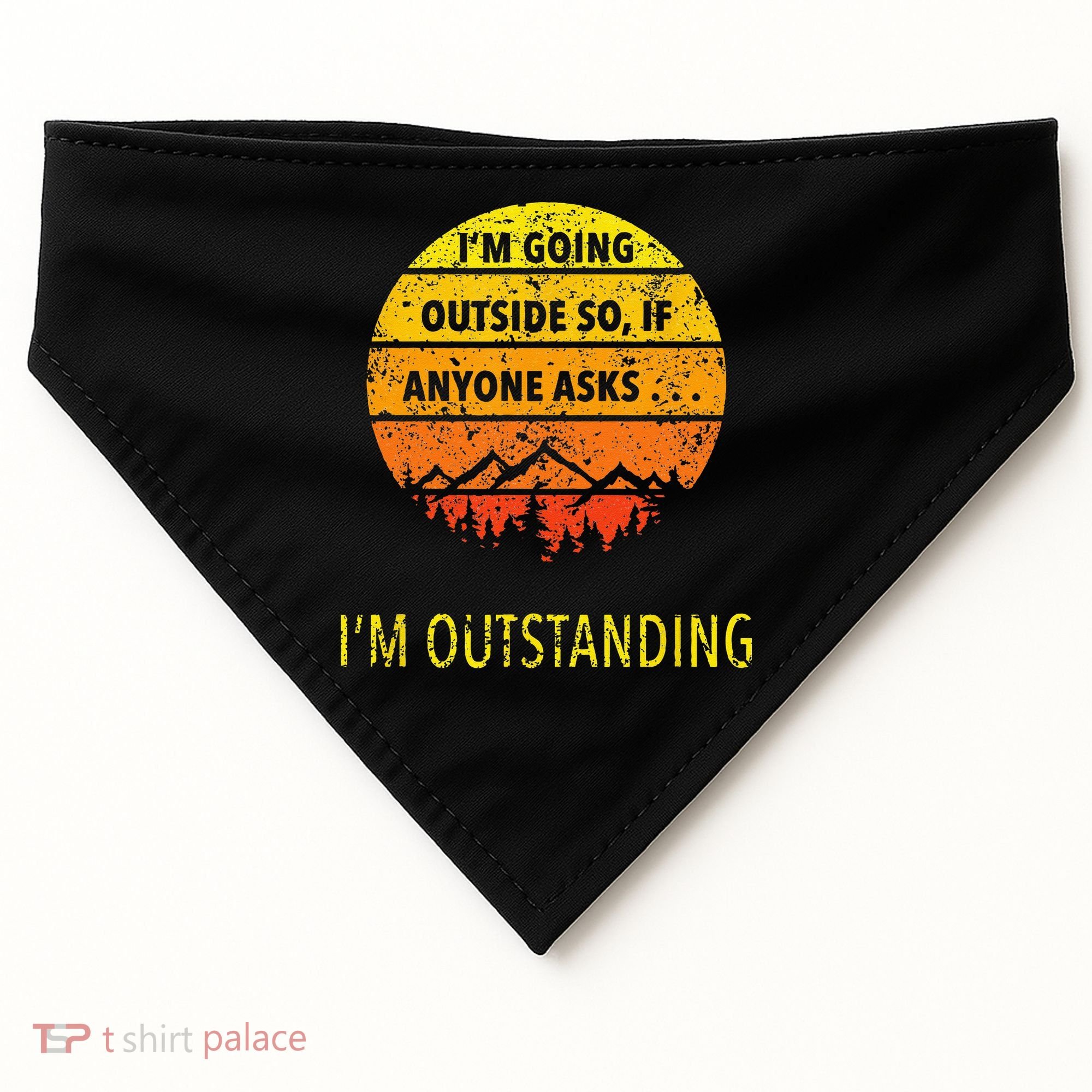 Funny Outdoor Dad Joke Pun Im Outstanding USA-Made Doggie Bandana