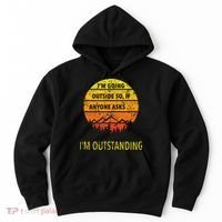 Funny Outdoor Dad Joke Pun Im Outstanding Hoodie thumb 0