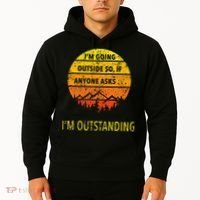 Funny Outdoor Dad Joke Pun Im Outstanding Hoodie thumb 2